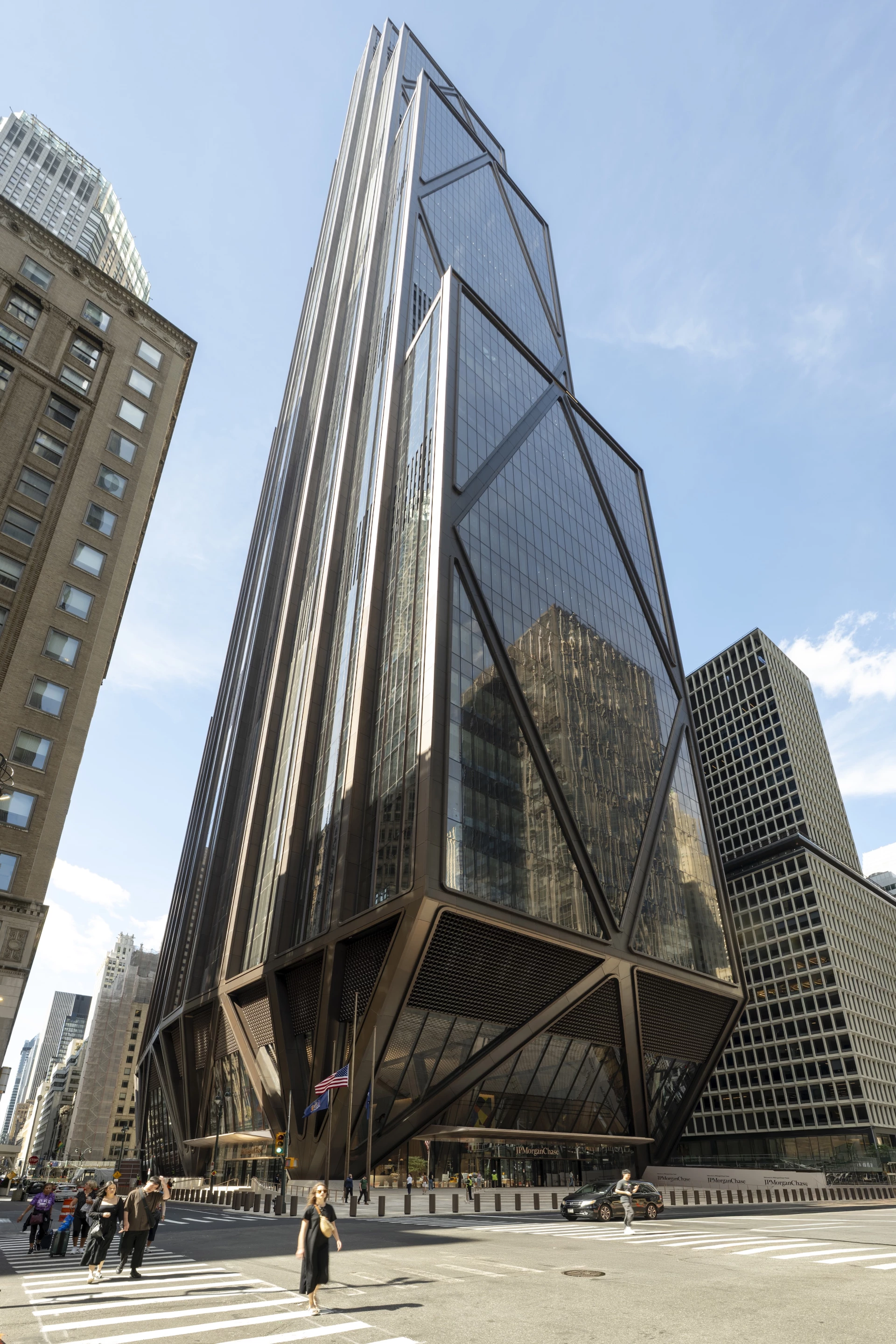 270 Park Avenue's main structure is elevated approximately 24 m (80 ft) above street level
