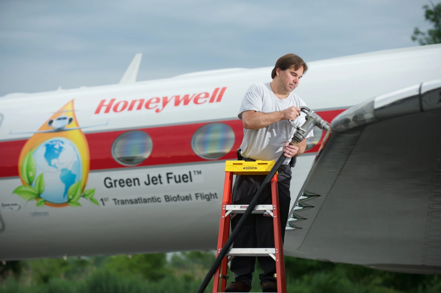 Honeywell have experimented with biofuels made from camelina, jatropha and algae in sixteen biofuel test flights so far