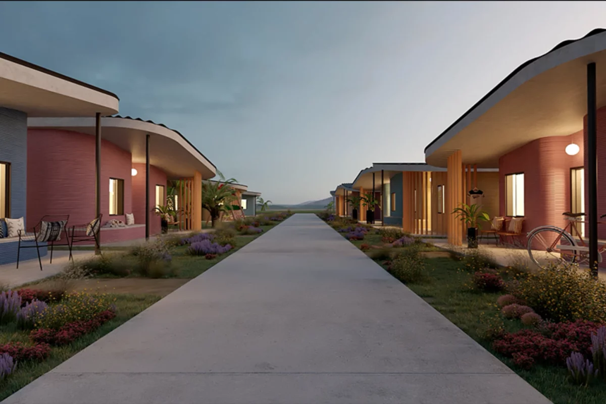 Render of what the 3D-printed neighborhood might look like