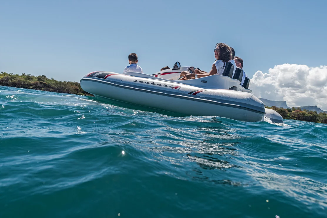 The Seakart 335 can be used as a yacht tender and can be customized to match the design and colors of a yacht