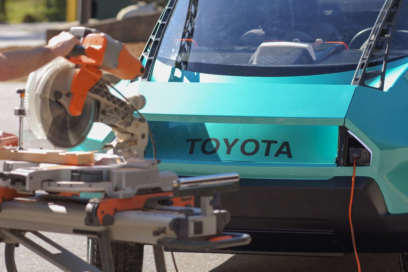 The 110 V outlets can charge gadgets and keep tools powered