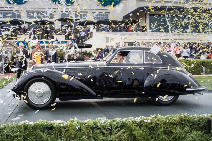 The Best In Show Award at the 2018 Pebble Beach Concours d’Elegance was won by this 1937 Alfa Romeo 8C 2900B Touring Berlinetta owned by David and Ginny Sydorick.