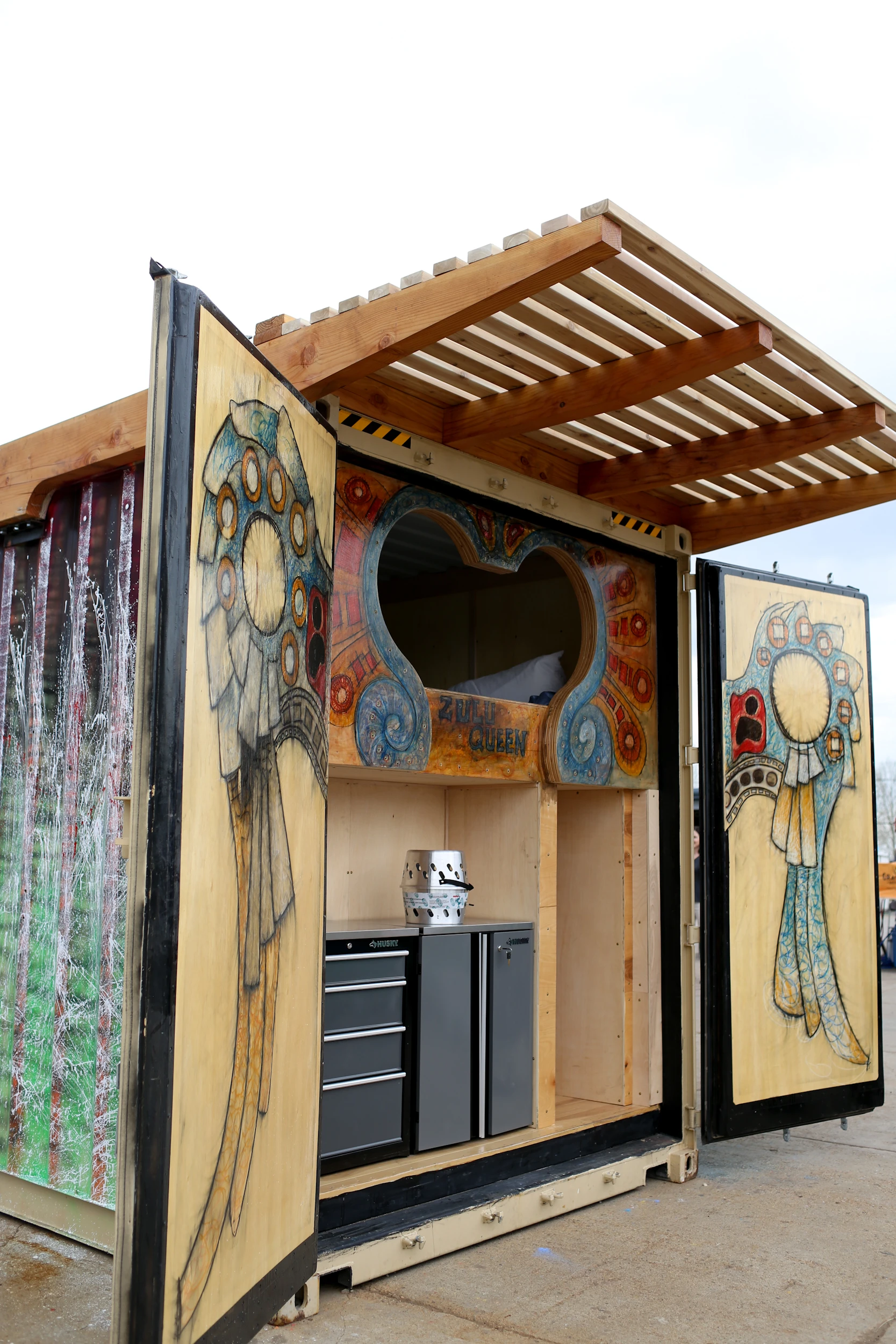 The roof sports a rainwater catchment system and water storage, and a grey water system handles the disposal of waste water (Photo: Rhino Cubed)