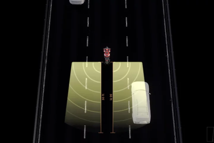 Aftermarket device adds blind spot warnings to motorcycles