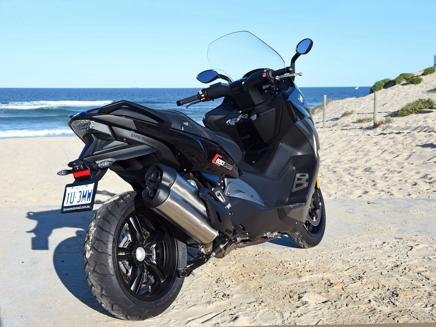 BMW's C650 Sport: twin silencer gives a sporty look, but an Akrapovic option is in the accessories catalogue