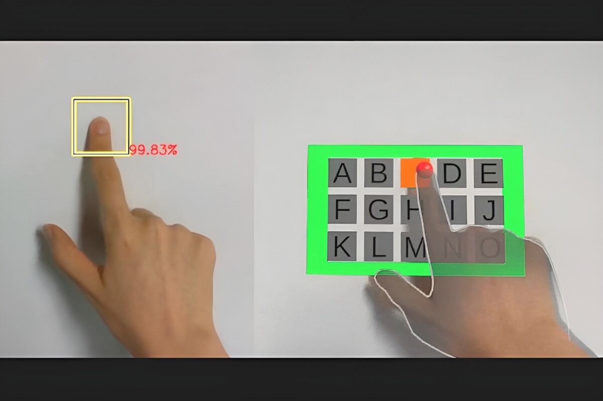 Fingertip blanching used to put virtual touch panels on real-world walls