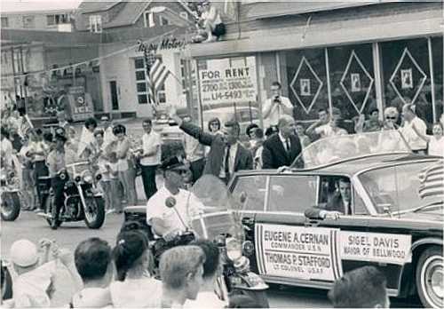 The same car being used in a ticker tape parade for astronauts