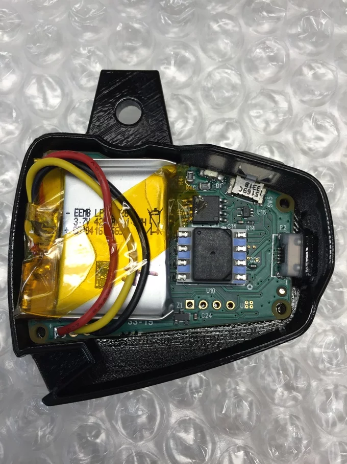 The PowerPod's prototype circuit board and housing