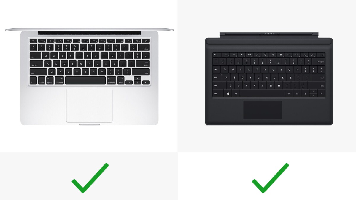 Both the Retina MacBook and Surface Pro 3 have backlit keyboards