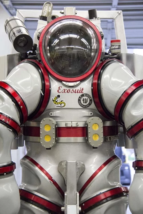 The Exosuit uses a series of rotary joints in order to allow the pilot a high degree of flexibility (Photo: Nuytco Research)