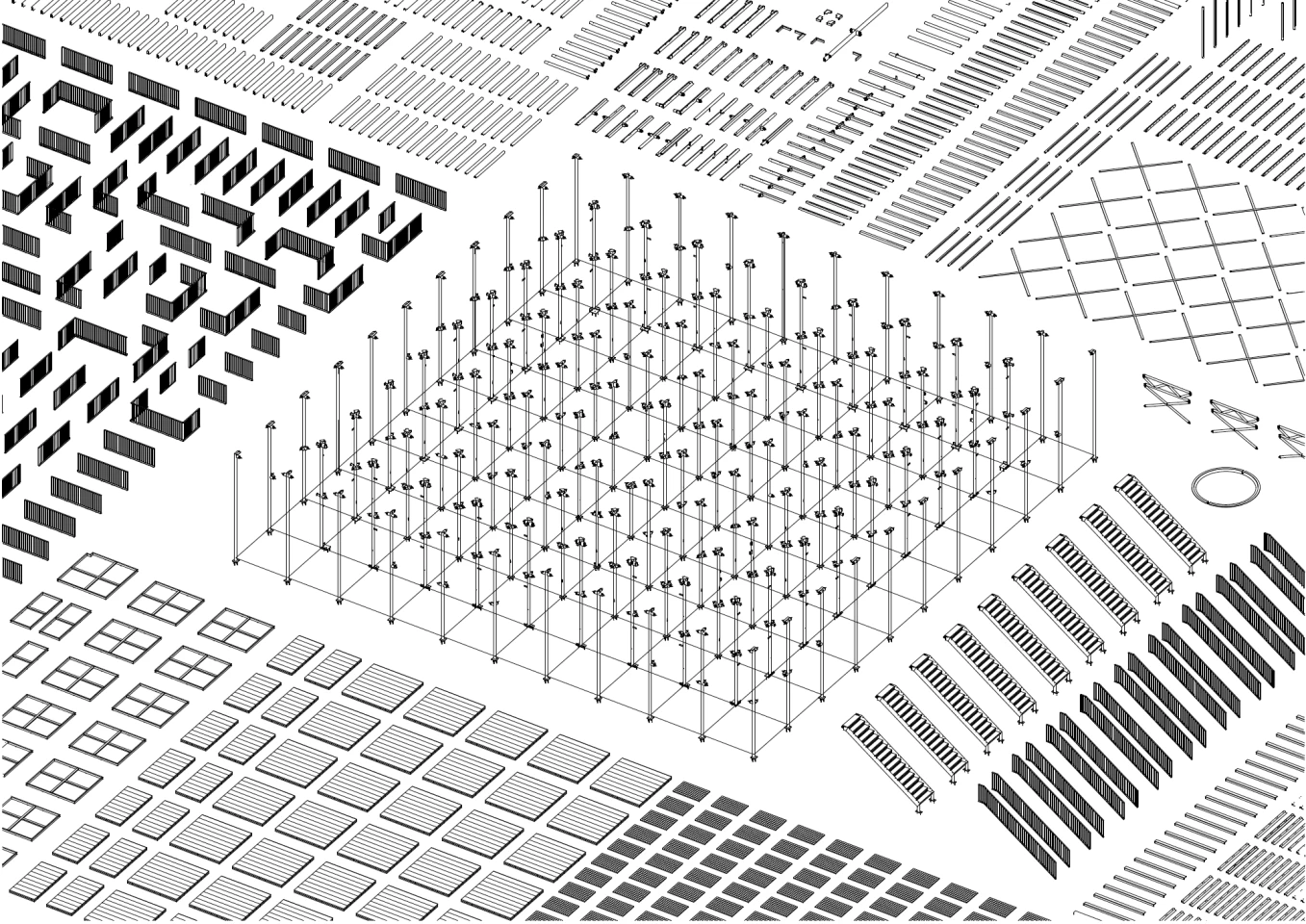 Think of the "Study Pavilion" as a giant architectural Meccano set.