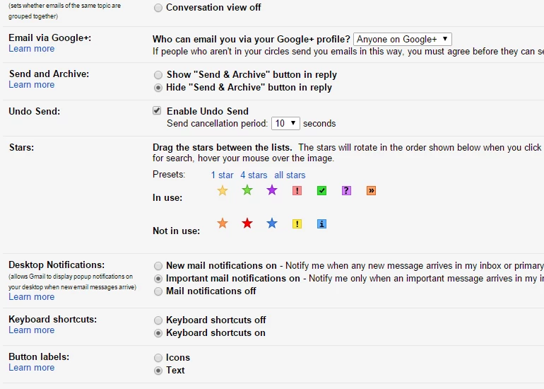 Add extra stars to make it easier to sort through your messages