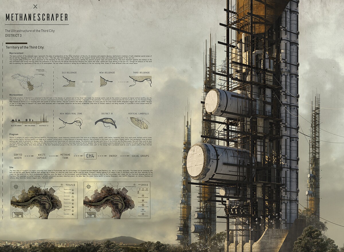 The Methanescraper, by Serbia's Marko Dragicevic, has been declared the winner of eVolo's 2019 Skyscraper Competition