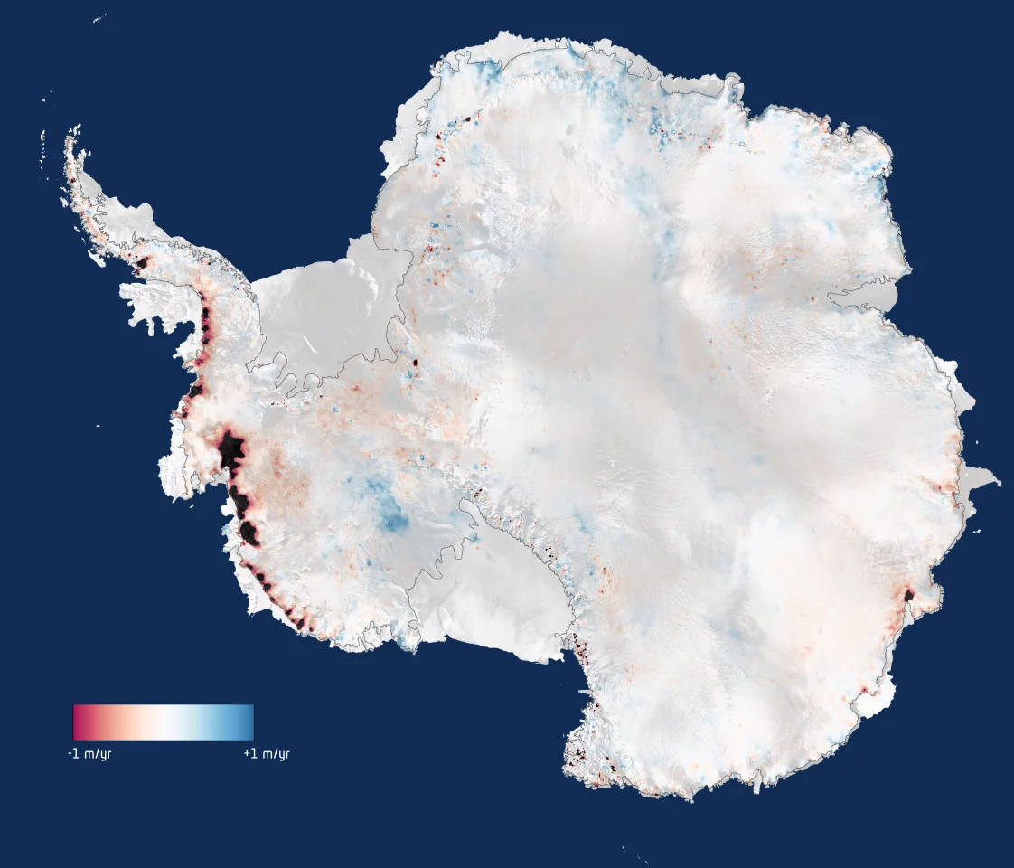 Recent observations of Antarctica suggest as much as 159 billion tonnes of ice is lost each year (Image: CPOM/Leeds/ESA)