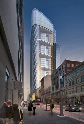 Employees in the 33 floor glass tower will be able to access daylight and fresh air, an experience which Gensler design director Hao Ko recognizes is much more of a European skyscraper design feature then has been incorporated into current US skyscrapers (Image: Gensler)