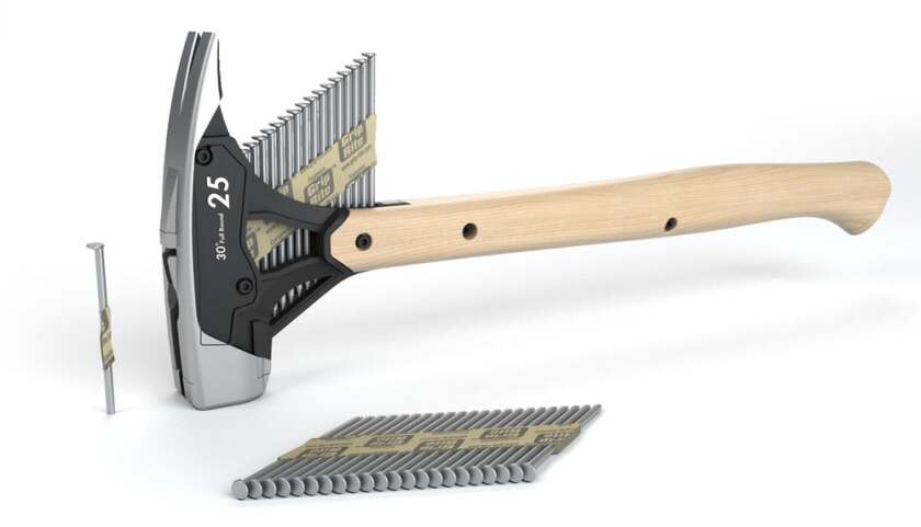 The nail-dispensing hammer should save some sore thumbs