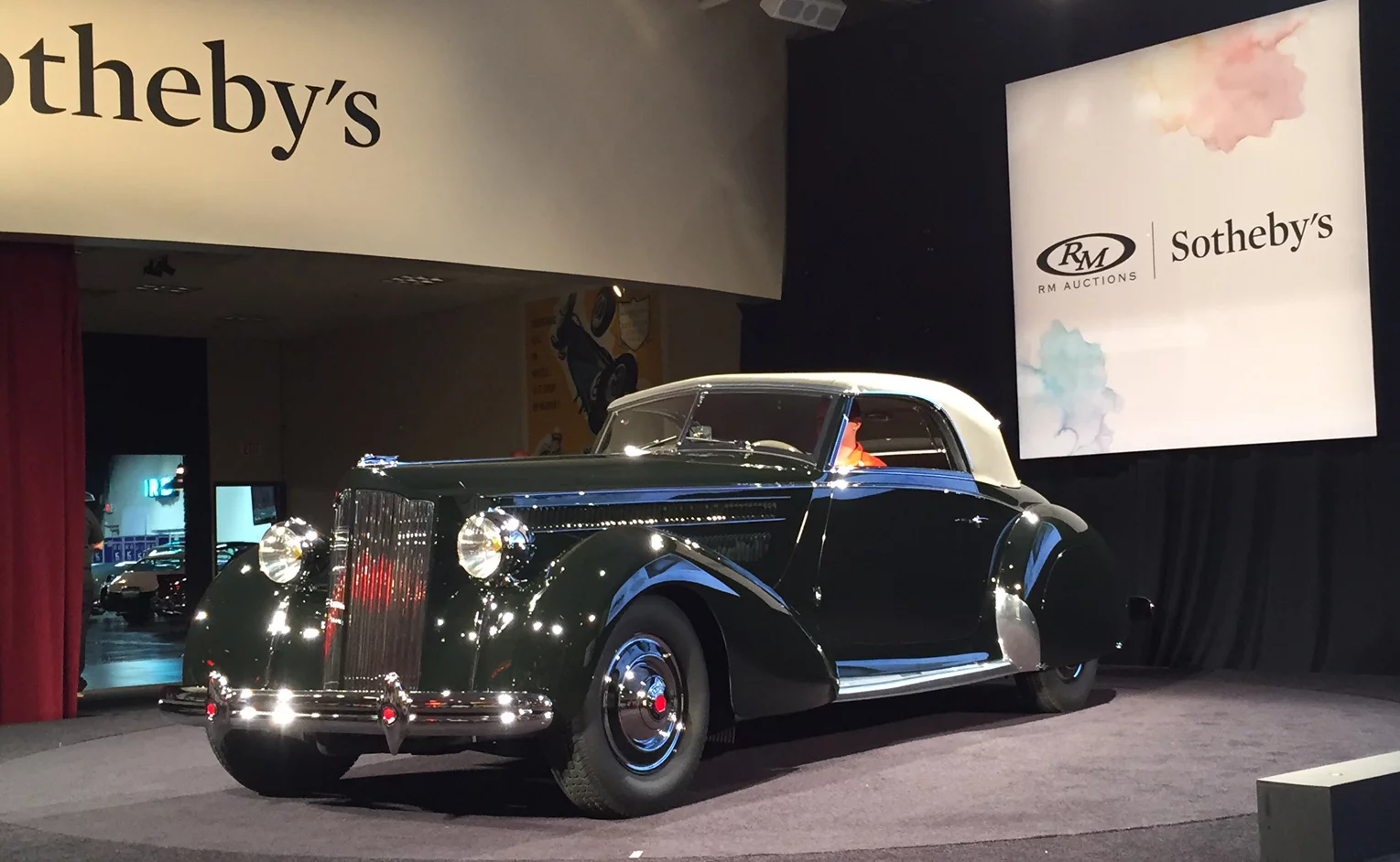 This 1938 Packard Eight Cabriolet (Lot 234) isa prime example of Packard's once flourishing export business to Europe, where it was one of the few American automobiles that enjoyed the same prestige as in its home country. As was often the custom with prestige cars, a large percentage of Packards were exported as a rolling chassis and then custom-bodied once they reached their destinations. This example was built in Switzerland by renowned carrossier Hermann Graber and was the the 1938 Geneva Auto Salon car. In recent times the recipient of a Steve Babinsky restoration, it won 'Best in Class' at the 2011 Pebble Beach Concours.