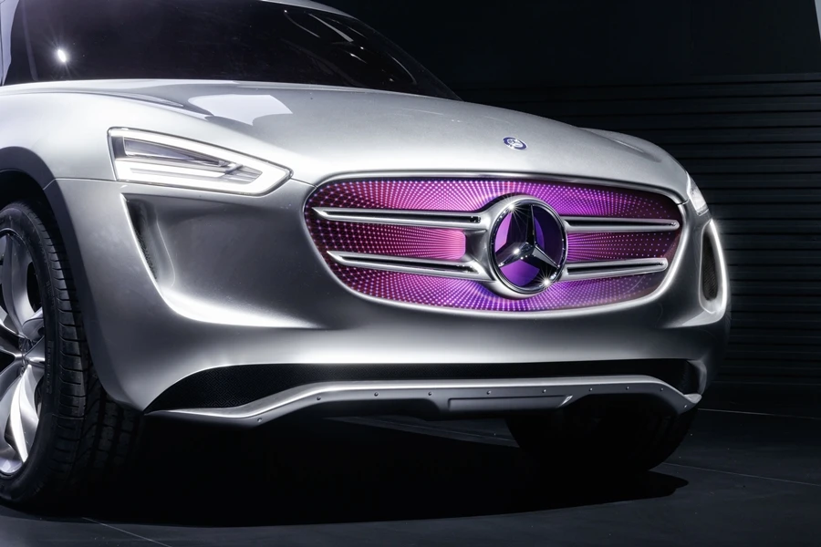 The G-Code features LED headlights and the grille is illuminated with colored lighting depending on what mode the car is in