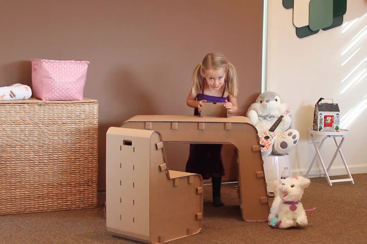 Once completed, Kids Imagination Furniture can be used as a normal desk and chair