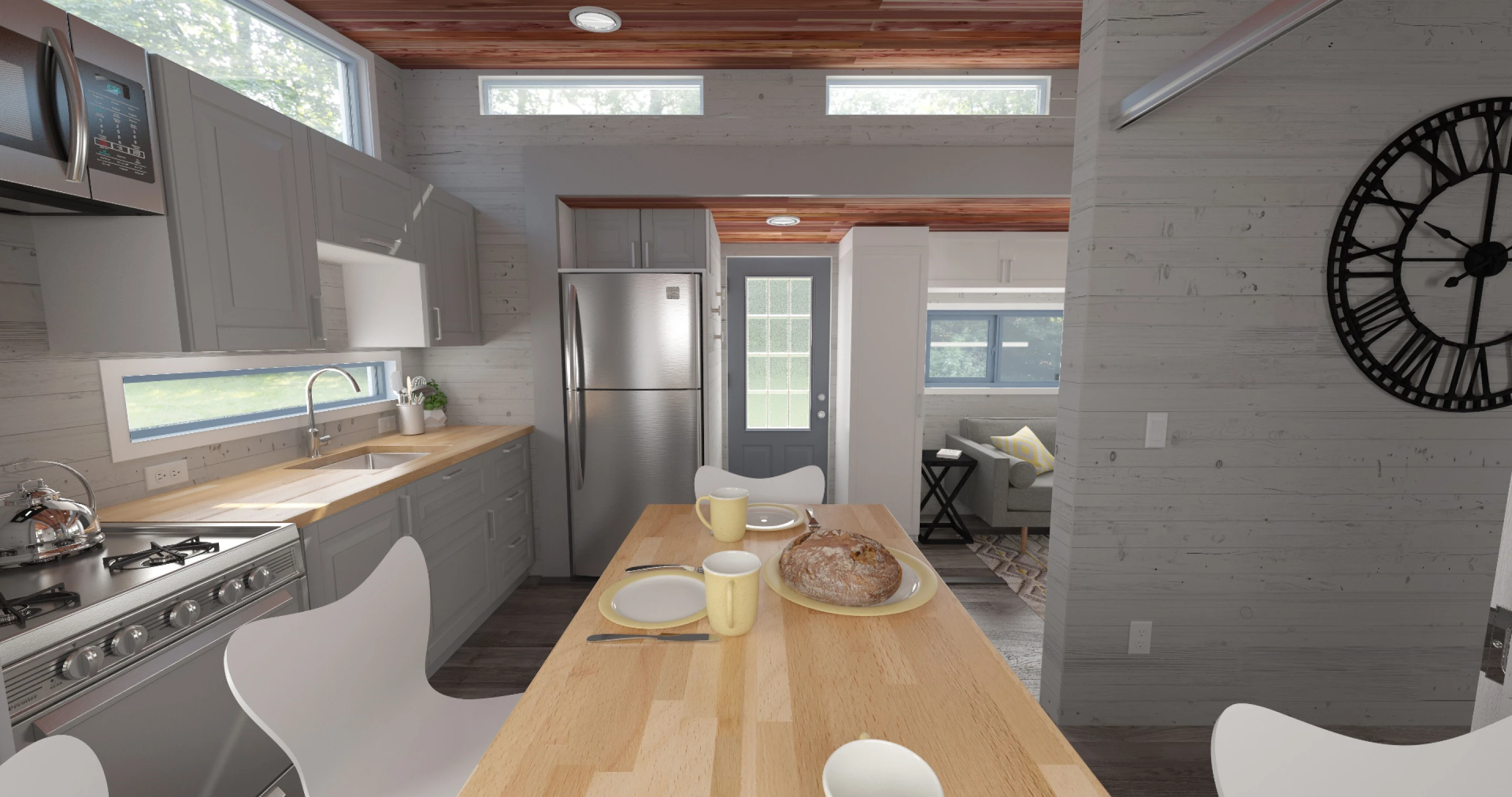 Tiny house almost doubles in width at the push of a button