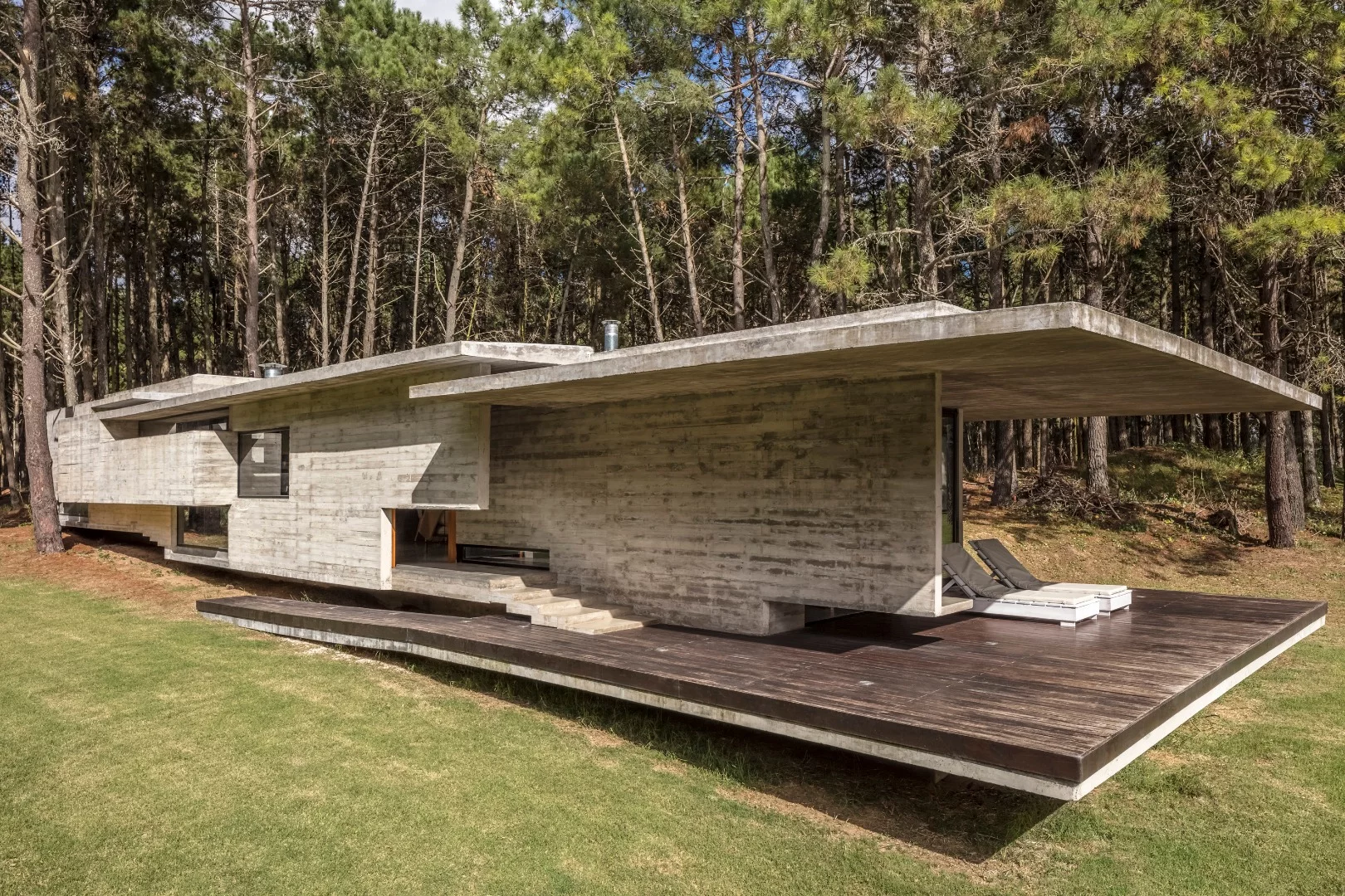 Concrete was chosen for the Forest House in part due to the low maintenance it requires