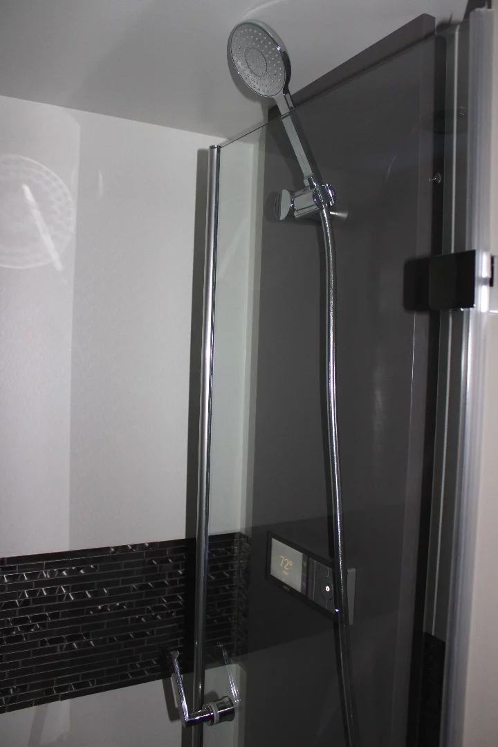 Even the shower has some digital tech