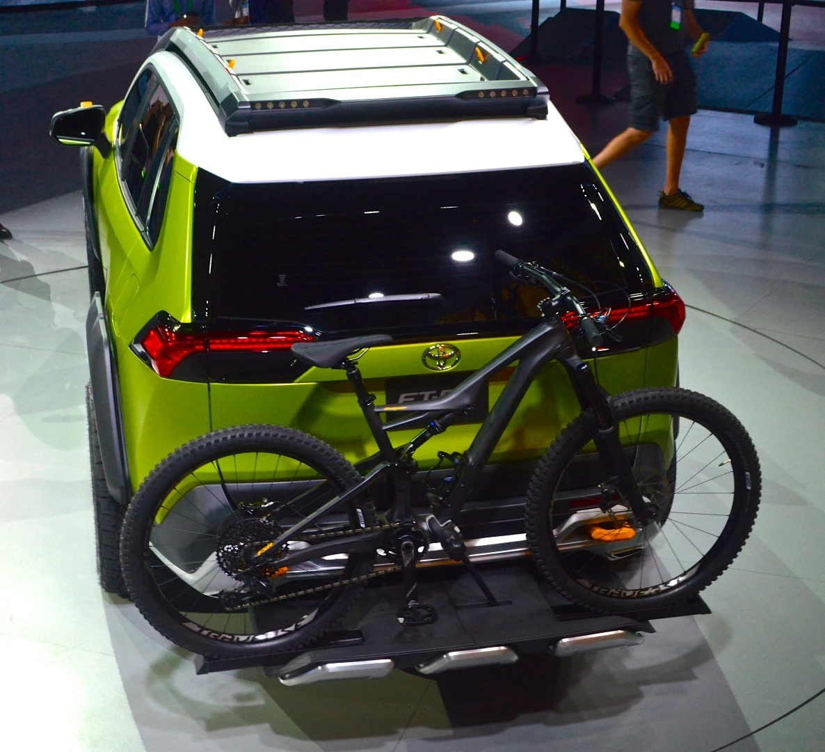 The Toyota FT-AC concept offers plenty of cargo hauling with its roof basket and slide-out bike carrier