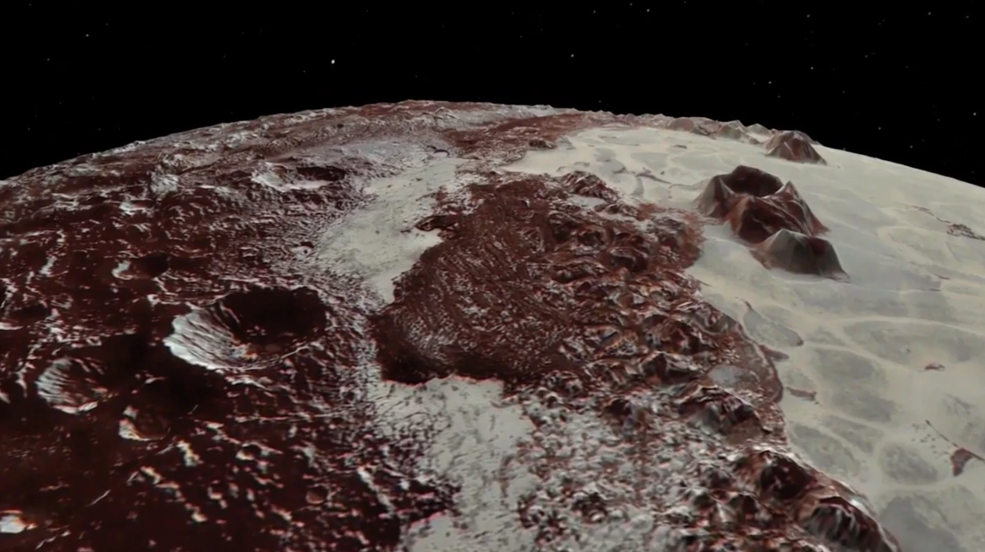 NASA just released a stunning flyover video of Pluto compiled from data gathered by the New Horizons probe in 2015