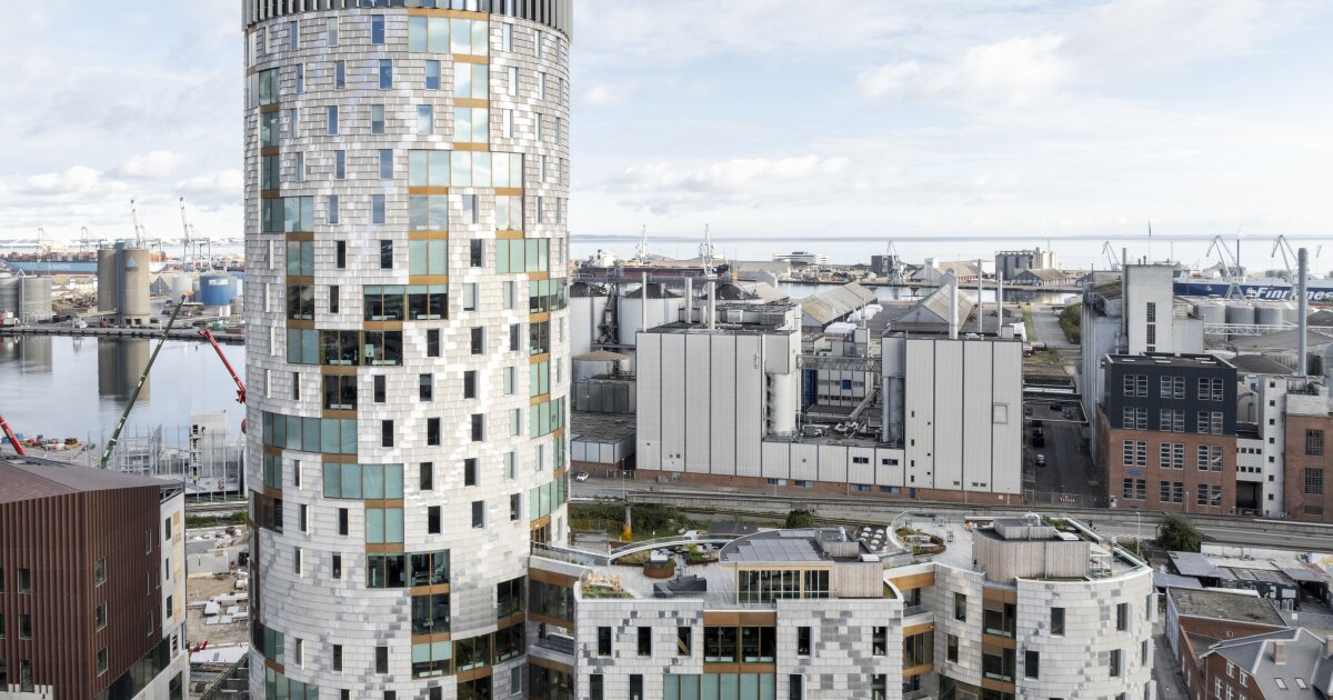 Denmark's record timber tower upcycles wind turbine blades