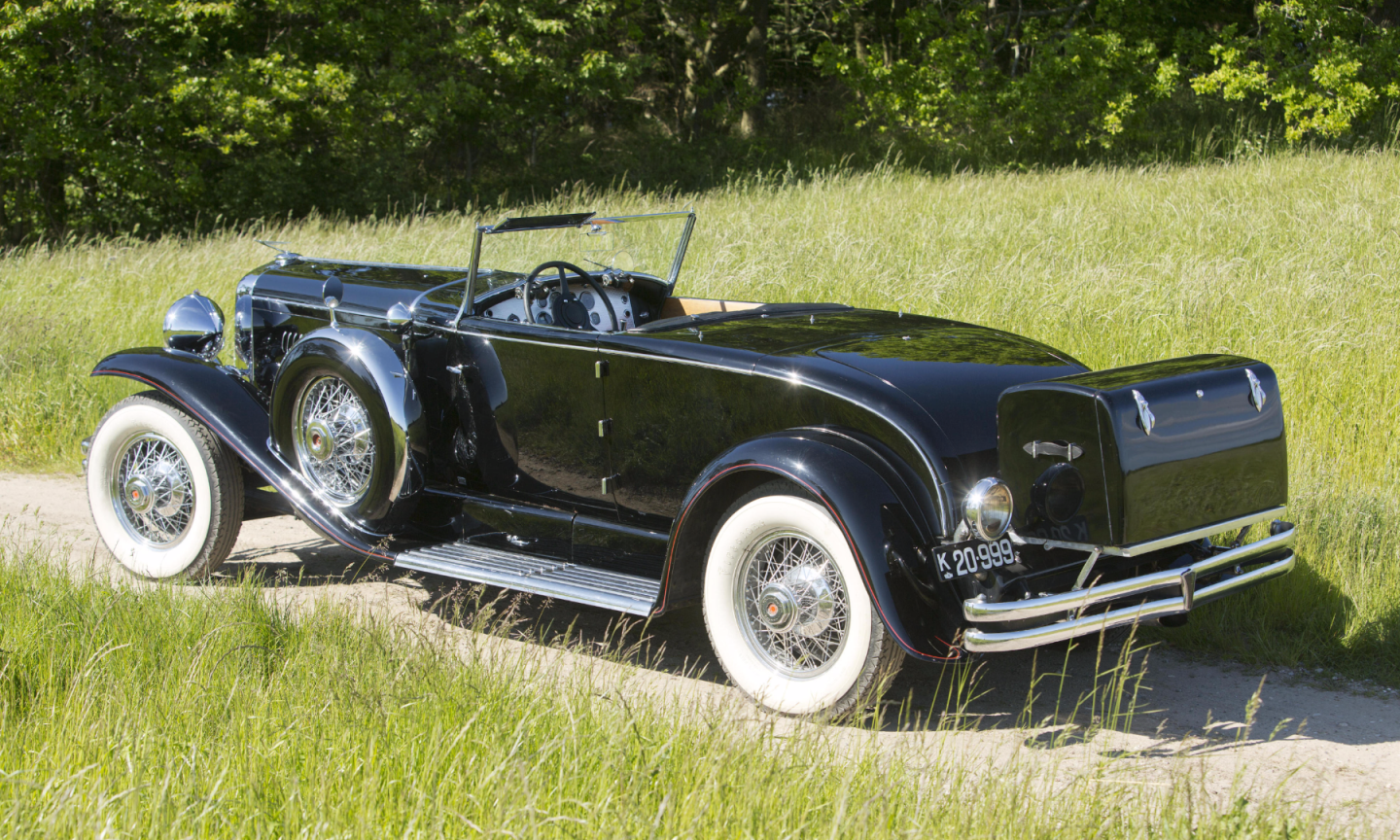 Purchased new by Shirley Carter Burden (Great grandson of C. Cornelius Vanderbilt) this 1930 Duesenberg Model J Disappearing Top Roadster sold for DKK17,825,000 (US$2,674,941) at Bonham's Frederiksen Collection auction on 26 September, 2015