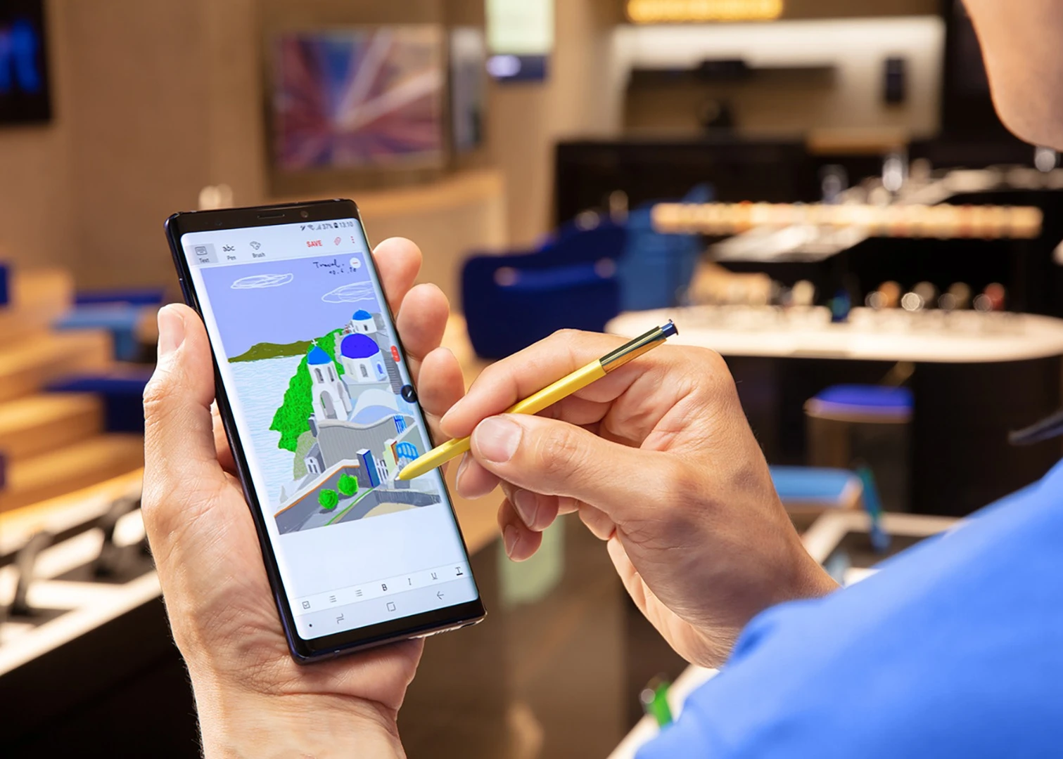 The Galaxy Note 9's S Pen offers all the usual functions, like note-taking and digital drawing