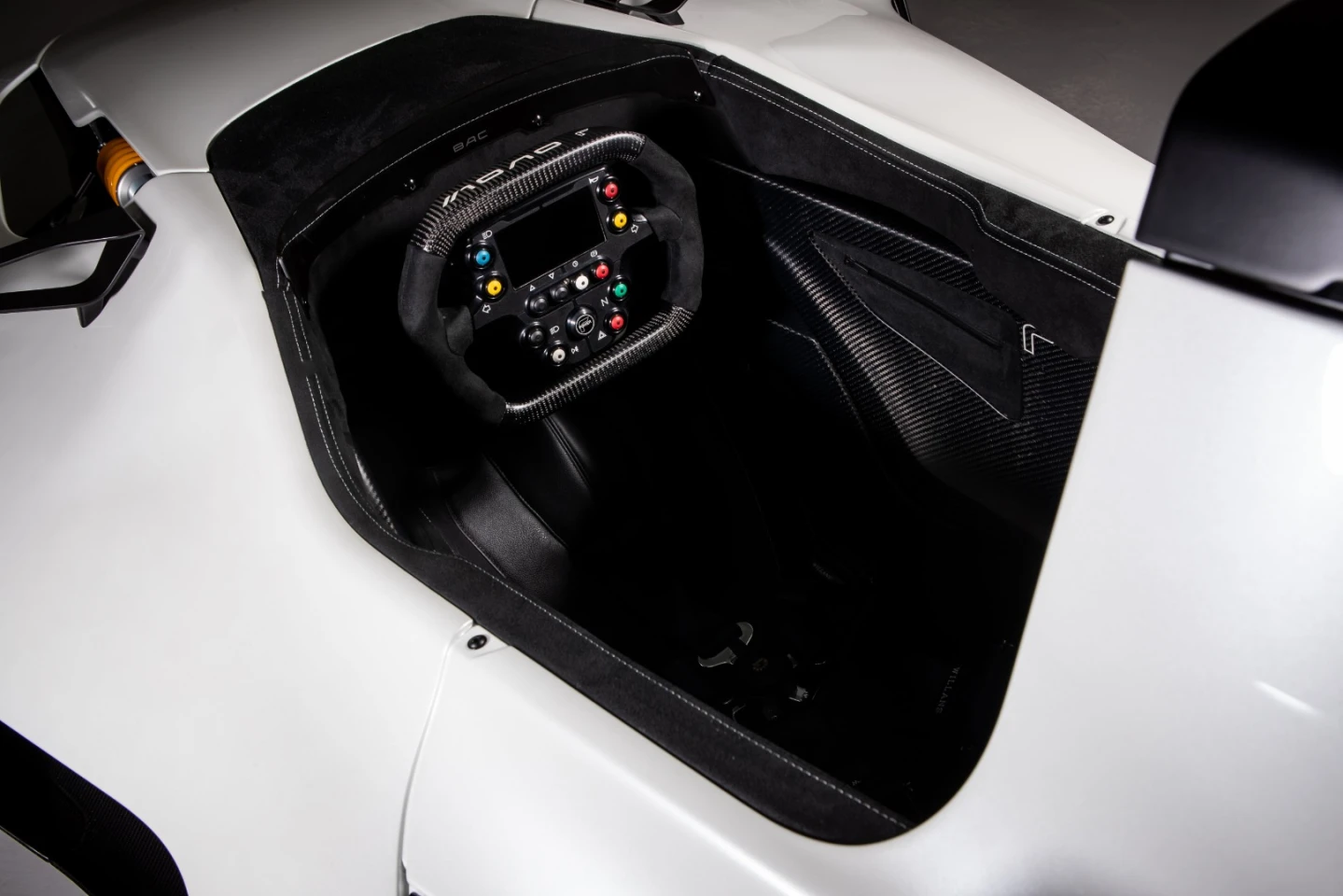 The BAC Mono R features a lighter race-inspired steering wheel
