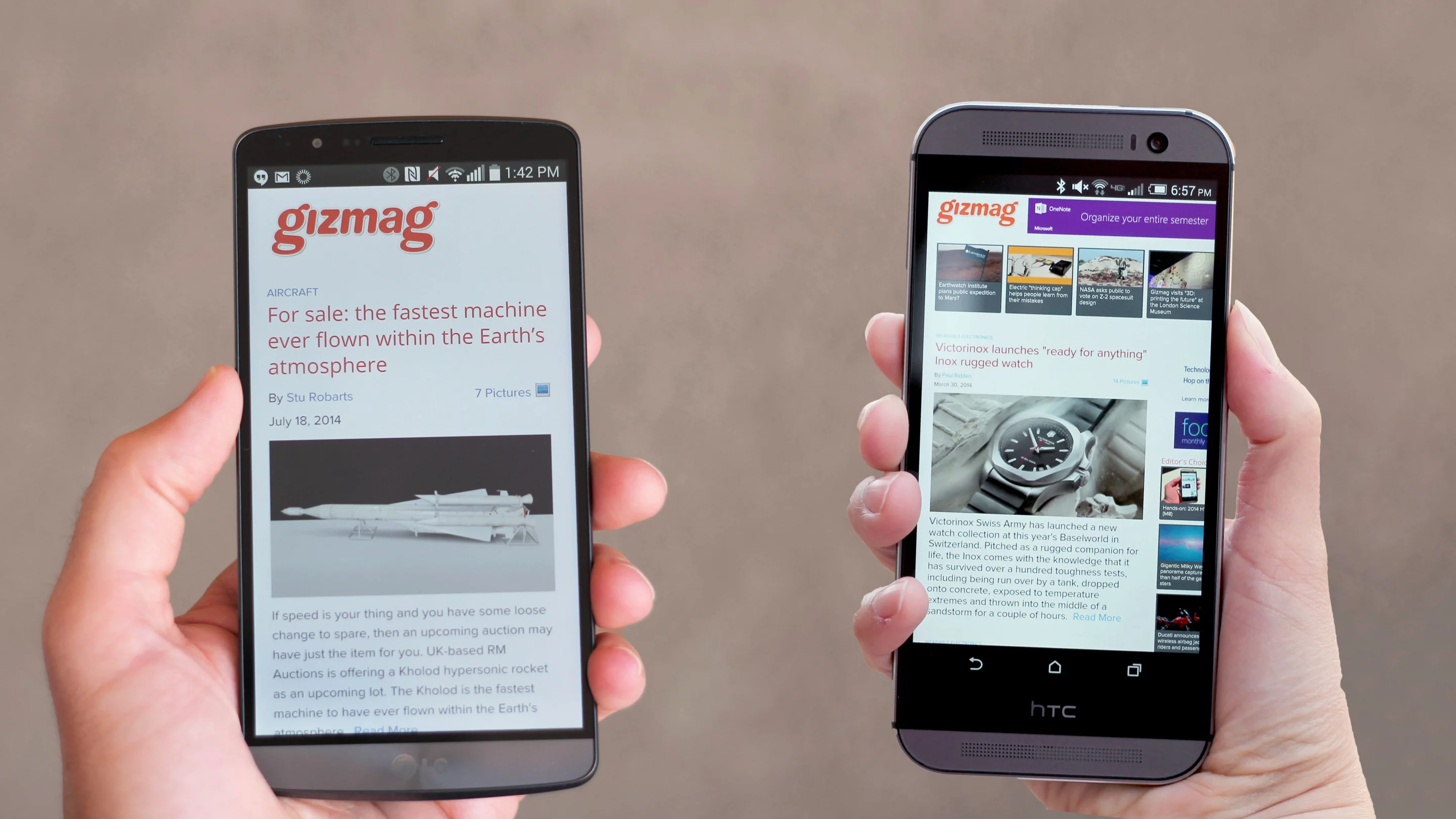 The G3 and One M8 are easily two of the best smartphones of 2014 (Photo: Will Shanklin/Gizmag.com)