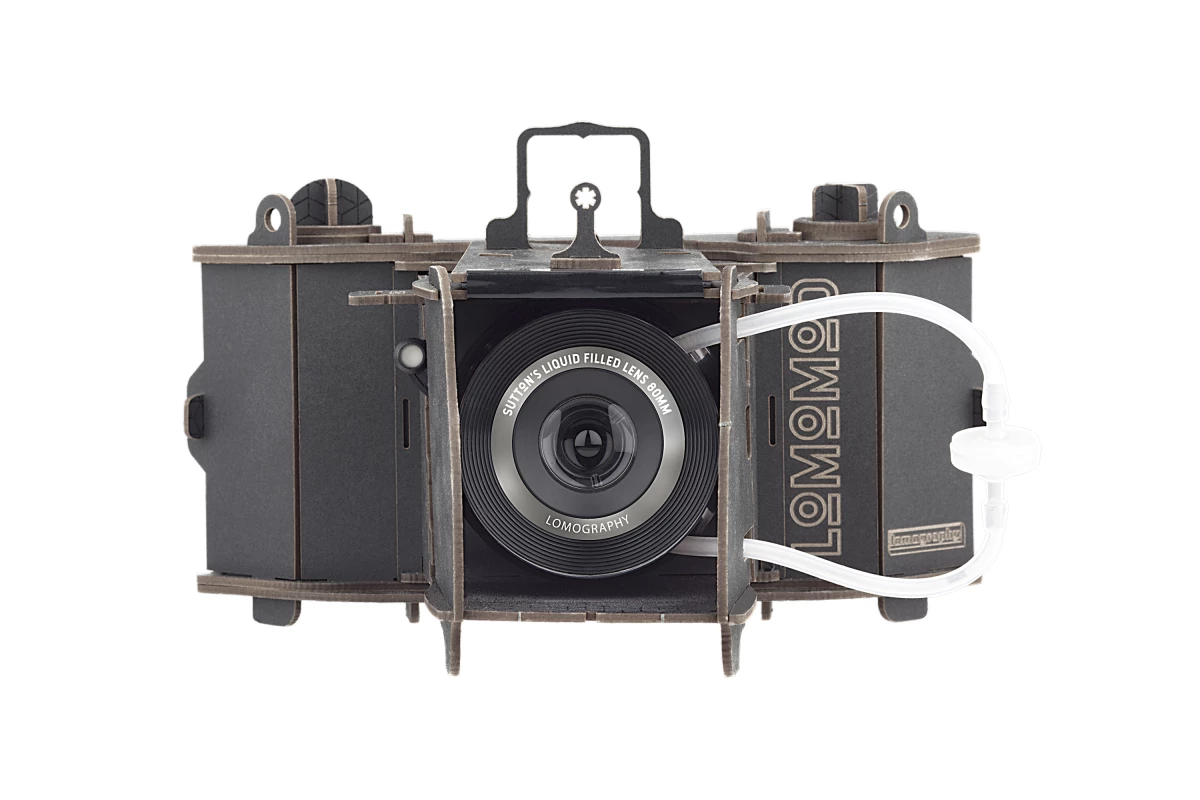 The LomoMod No. 1 medium-format camera with Sutton liquid-filled lens out front
