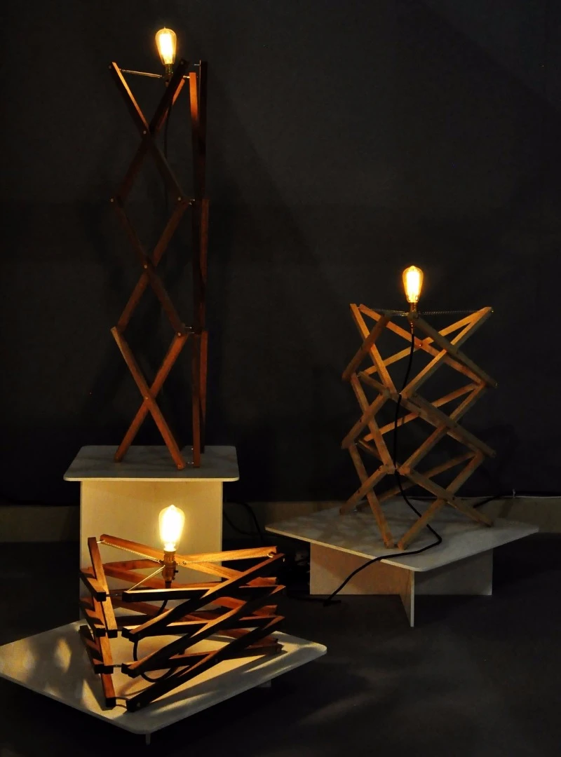 Adjustable wooden lamps by Animoro