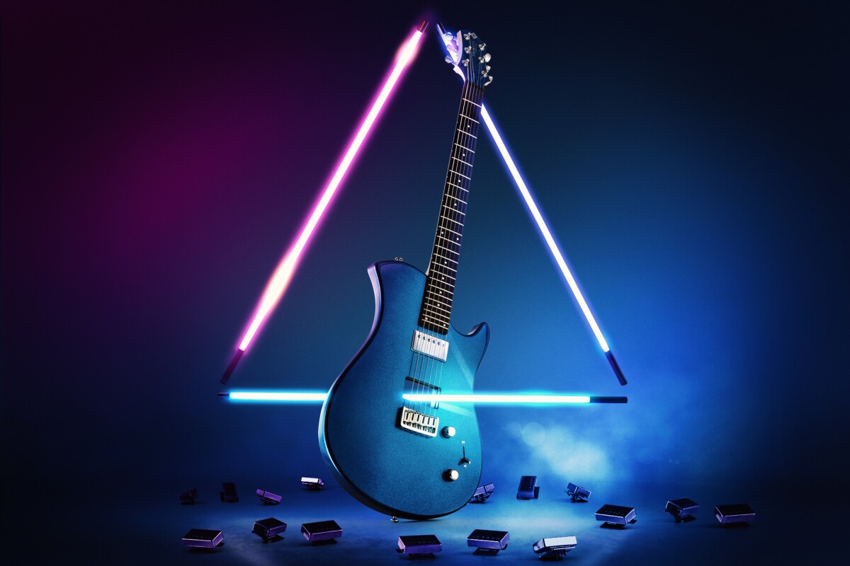 Humbucker-sized pickups mounted to a proprietary frame can be swapped out in seconds