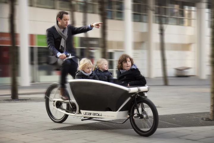 The Urban Arrow is an electric-assist Dutch cargo bike that can be reconfigured as needed