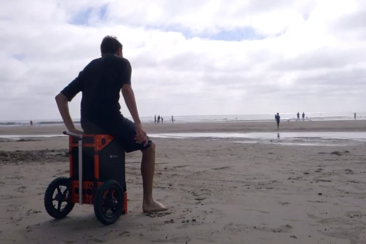 The Zuca All Terrain hauls gear on and off road and doubles as a seat