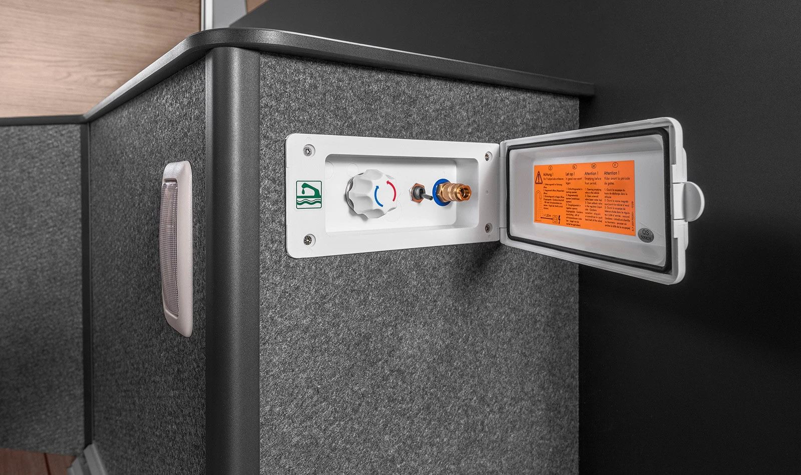 The Boxlife comes standard with a cabin/water heater