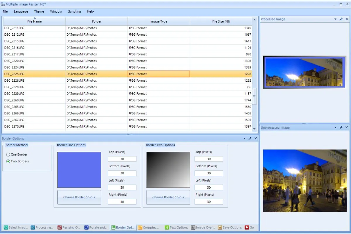 Multiple Image Resizer .NET allows users to batch resize images and perform other actions