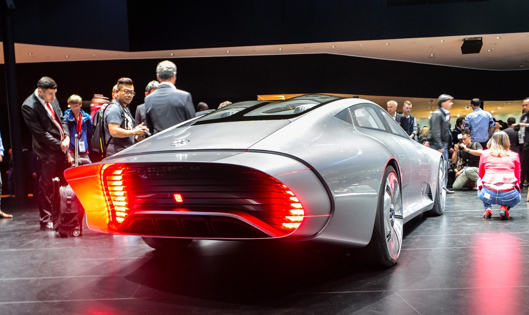 The Mercedes Concept IAA's extending tail is made up of eight panels that add 15 inches to its backside