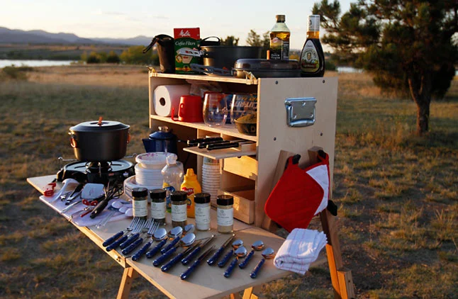 My Camp Kitchen offers both storage and food prep space