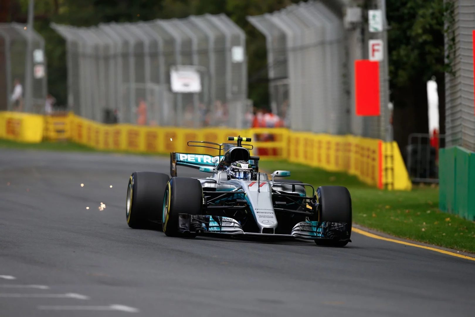 Mercedes hammering around the Albert Park GP Circuit