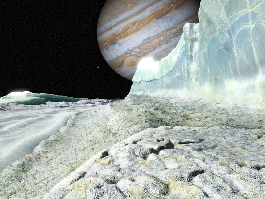 Artist's impression of the surface of Europa (Image: Chris Weeks)