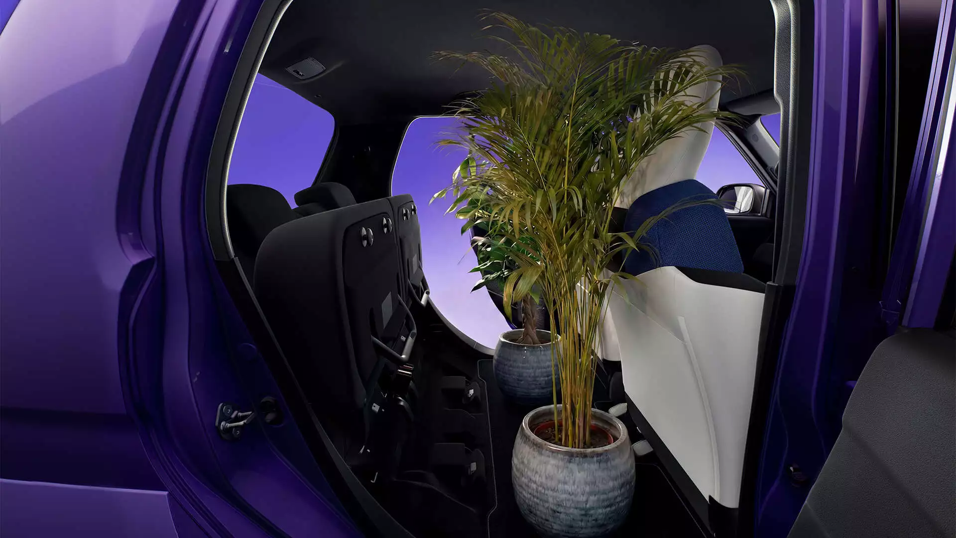The rear seats can go up or down to maximize storage space