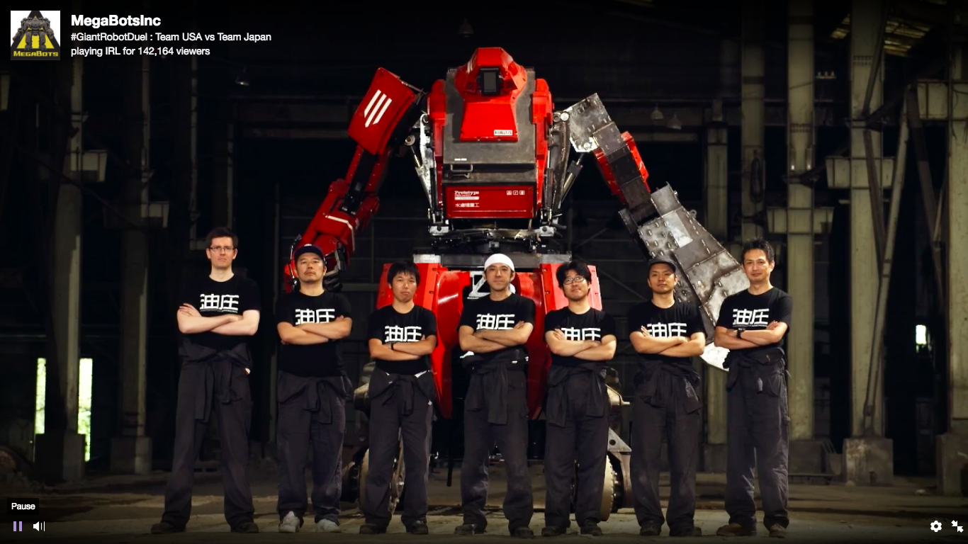 Team Suidobashi and its Kuratas giant robot