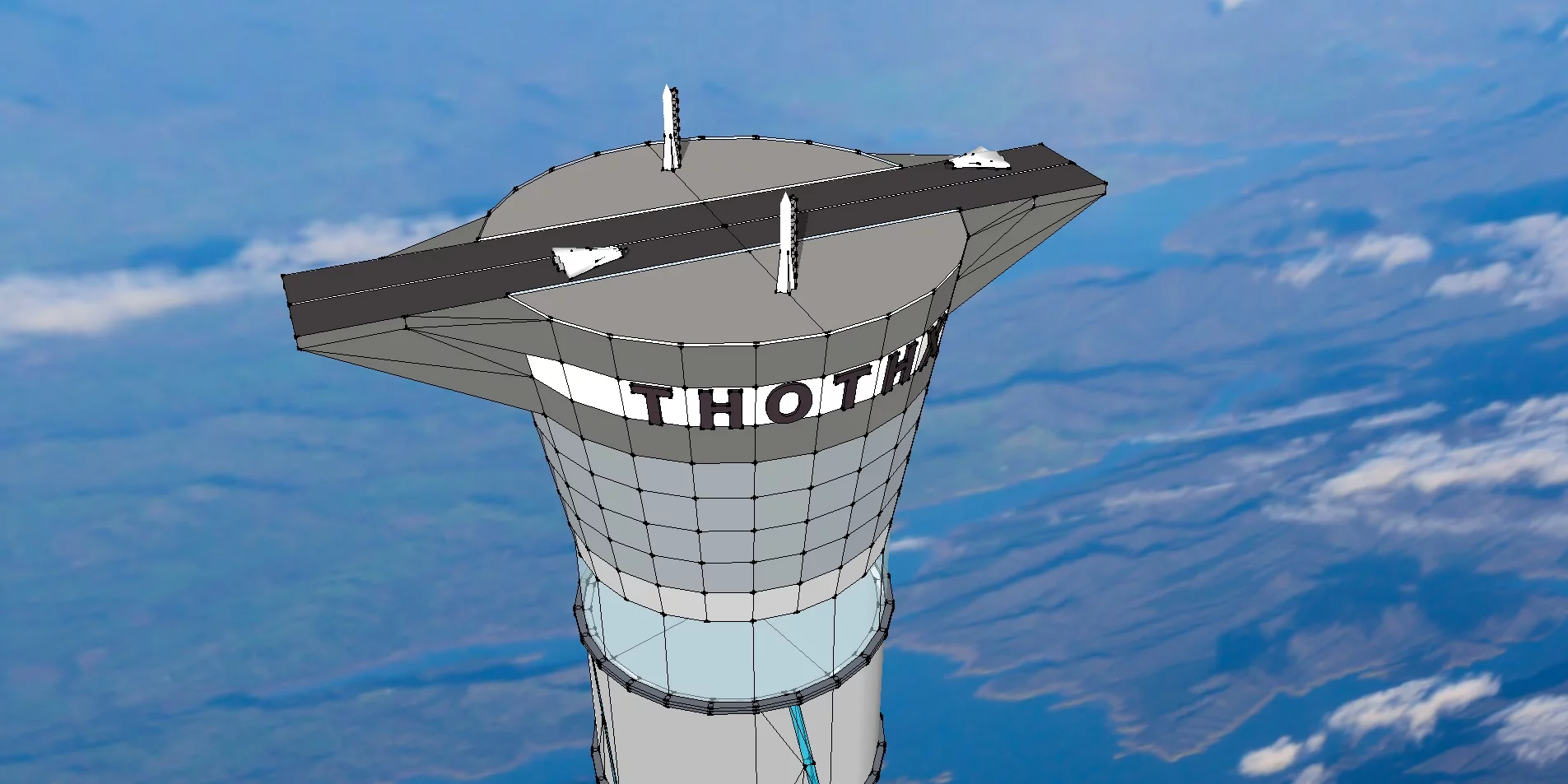 The Thothx inflatable space tower