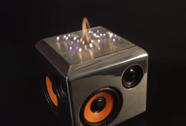 The Sound Torch Bluetooth speaker adds a visual element to your music with the addition of a pyro board