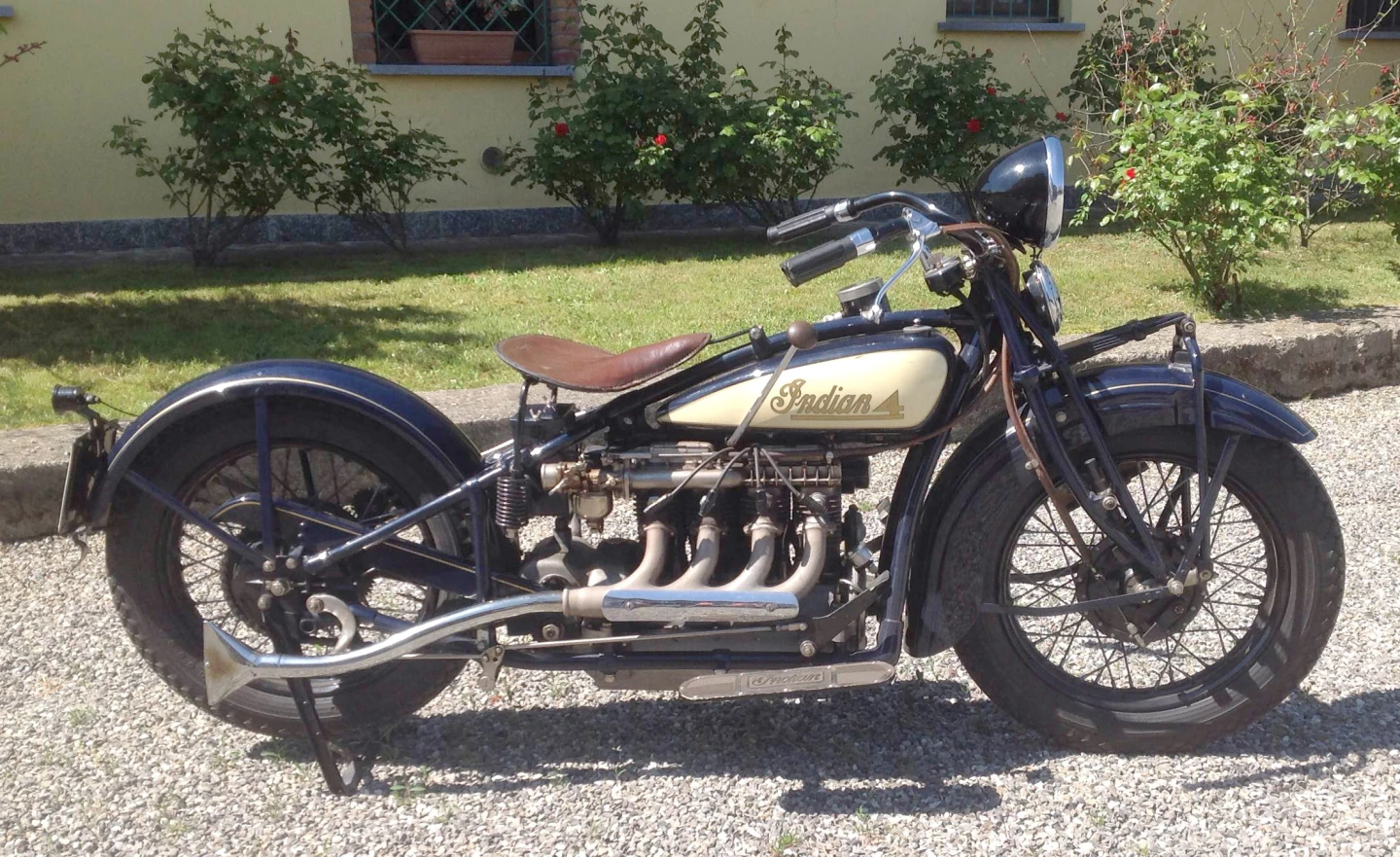 This 1300cc Indian is a late 402 series model made in 1931 which has lived the majority of its life in an Italian collection. It was sold by Coys for GBP90,000 (US$153,959) in London for GBP90,000.