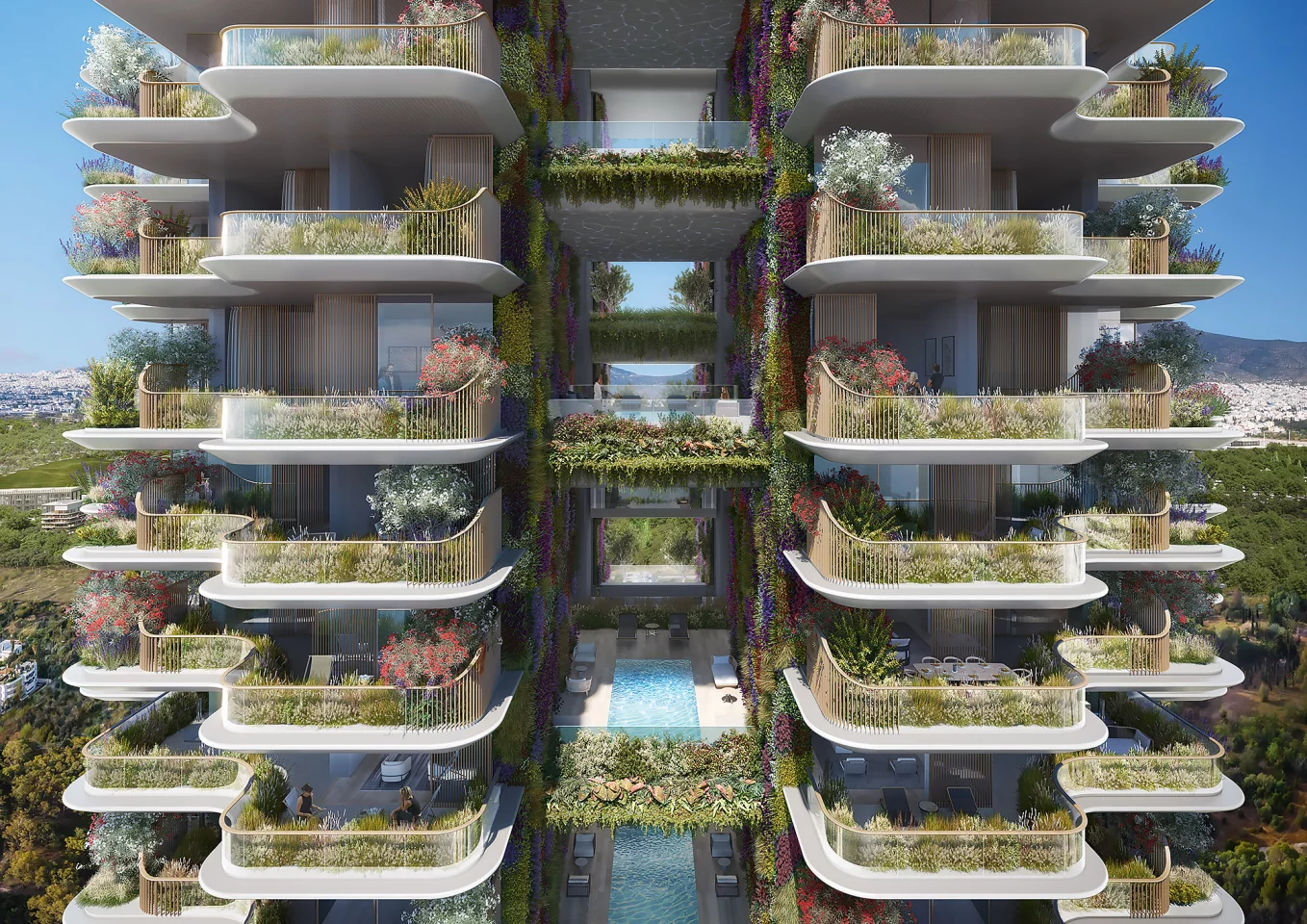Marina Tower's exterior will be enlivened by large amounts of greenery